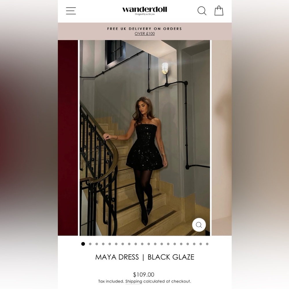 Black strapless sequin Mini Dress